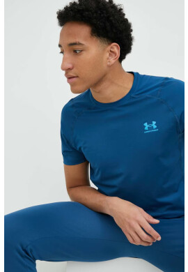 Under Armour Тениска за трениране в тъмносиньо с изчистен дизайн - Pepit.bg