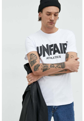 Unfair Athletics Памучна тениска в бяло с принт - Pepit.bg