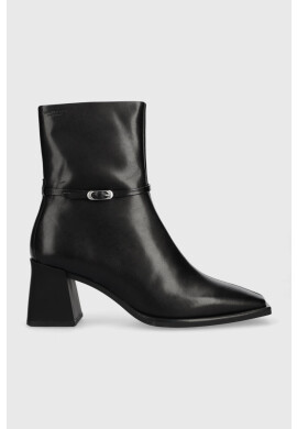 Vagabond Shoemakers Кожени боти Hedda в черно с висок ток - Pepit.bg