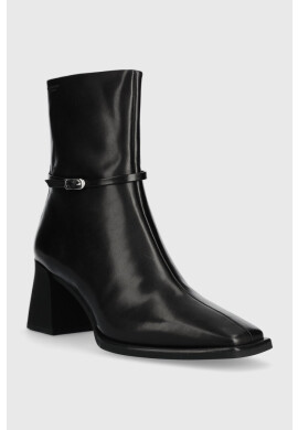 Vagabond Shoemakers Кожени боти Hedda в черно с висок ток - Pepit.bg