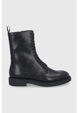 Vagabond Shoemakers Кожени боти дамски в черно с равна подметка - Pepit.bg
