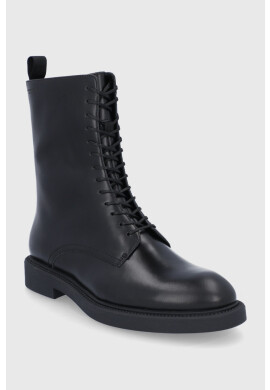 Vagabond Shoemakers Кожени боти дамски в черно с равна подметка - Pepit.bg