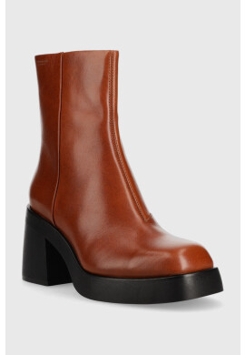 Vagabond Shoemakers Кожени боти Brooke в кафяво с висок ток - Pepit.bg