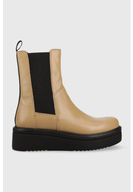 Vagabond Shoemakers Кожени боти челси Tara в бежово с платформа - Pepit.bg