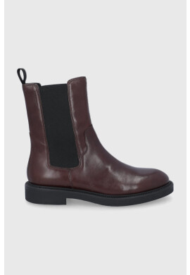 Vagabond Shoemakers Кожени боти челси дамски в кафяво с равна подметка - Pepit.bg