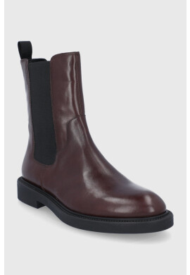 Vagabond Shoemakers Кожени боти челси дамски в кафяво с равна подметка - Pepit.bg