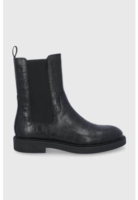 Vagabond Shoemakers Кожени боти челси дамски в черно с равна подметка - Pepit.bg