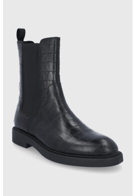 Vagabond Shoemakers Кожени боти челси дамски в черно с равна подметка - Pepit.bg