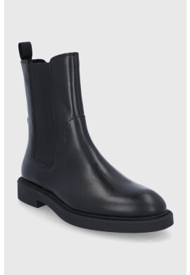 Vagabond Shoemakers Кожени боти челси дамски в черно с равна подметка - Pepit.bg