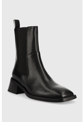 Vagabond Shoemakers Кожени боти челси Blanca в черно с равна подметка - Pepit.bg