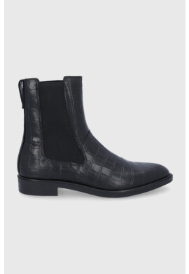 Vagabond Shoemakers Кожени боти челси дамски в черно с равна подметка - Pepit.bg