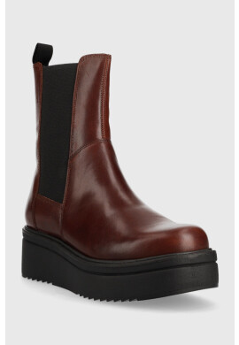 Vagabond Shoemakers Кожени боти челси Tara в кафяво с платформа - Pepit.bg