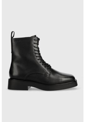 Vagabond Shoemakers Кожени боти Jillian в черно с равна подметка - Pepit.bg
