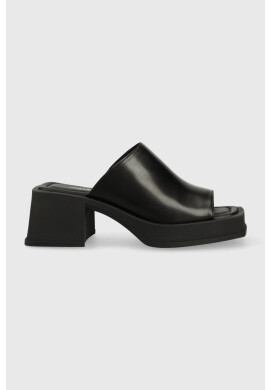Vagabond Shoemakers Кожени чехли Hennie в черно с висок ток - Pepit.bg