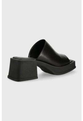 Vagabond Shoemakers Кожени чехли Hennie в черно с висок ток - Pepit.bg