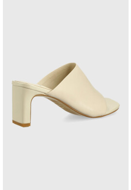 Vagabond Shoemakers Кожени чехли Luisa в бежово с висок ток - Pepit.bg