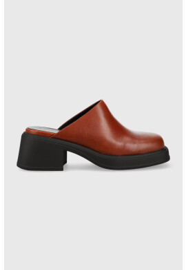 Vagabond Shoemakers Кожени чехли DORAH в кафяво с висок ток - Pepit.bg