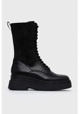 Vagabond Shoemakers Кожени кубинки Carla дамски в черно с платформа - Pepit.bg