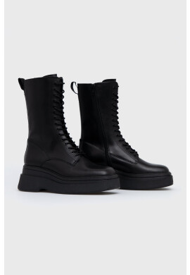 Vagabond Shoemakers Кожени кубинки Carla дамски в черно с платформа - Pepit.bg