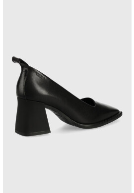 Vagabond Shoemakers Кожени обувки с дебел ток Hedda в черно с висок ток - Pepit.bg
