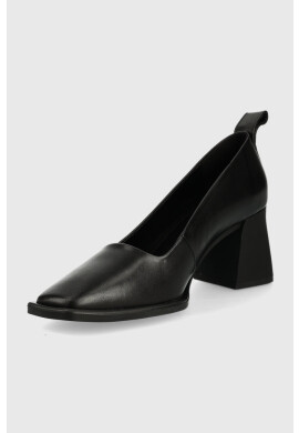 Vagabond Shoemakers Кожени обувки с дебел ток Hedda в черно с висок ток - Pepit.bg