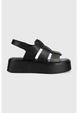 Vagabond Shoemakers Кожени сандали Courtney в черно с платформа - Pepit.bg