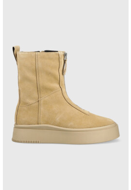 Vagabond Shoemakers Велурени боти Stacy в бежово с платформа с изолация - Pepit.bg
