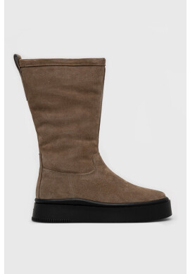 Vagabond Shoemakers Велурени боти Stacy в бежово с платформа с изолация - Pepit.bg