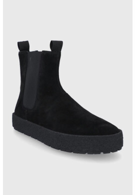 Vagabond Shoemakers Велурени боти челси мъжки в черно - Pepit.bg