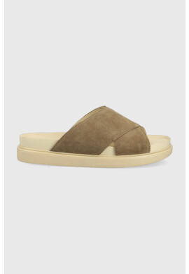 Vagabond Shoemakers Велурени чехли Erin в кафяво с платформа - Pepit.bg