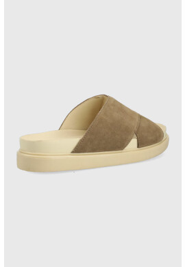 Vagabond Shoemakers Велурени чехли Erin в кафяво с платформа - Pepit.bg
