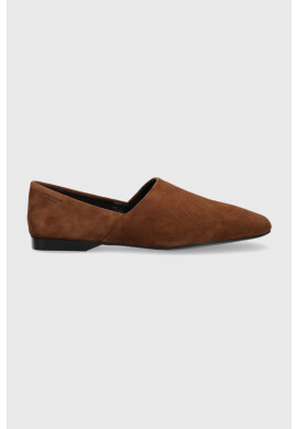 Vagabond Shoemakers Велурени мокасини Delia в кафяво с равна подметка - Pepit.bg