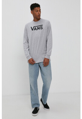 Vans Блуза с дълги ръкави мъжка в сиво с принт - Pepit.bg