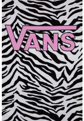 Vans Детска памучна рокля ZEBRA DAZE RELAXED TEE White в черно къс модел със стандартна кройка - Pepit.bg