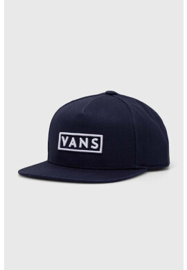 Vans Детска памучна шапка с козирка BY EASY BOX SNAPBACK dress blues в тъмносиньо с апликация - Pepit.bg