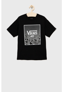 Vans Детска памучна тениска в черно с принт - Pepit.bg