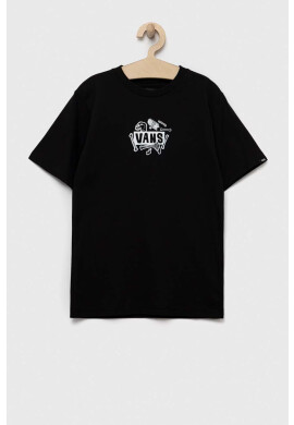 Vans Детска памучна тениска BONE YARD SS Black в черно с принт - Pepit.bg