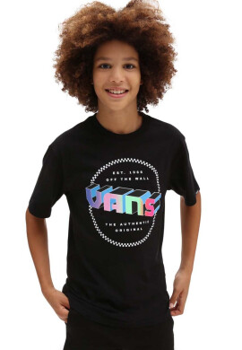 Vans Детска памучна тениска DIGITAL FLASH SS Black - Pepit.bg