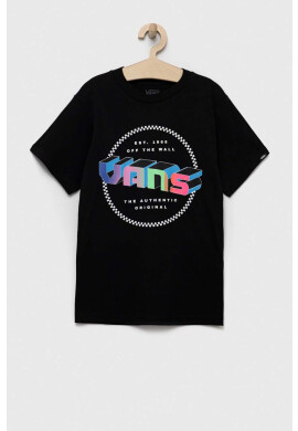 Vans Детска памучна тениска DIGITAL FLASH SS Black - Pepit.bg