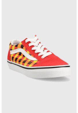 Vans Детски ниски кецове JN Old Skool GLOW MULTI в червено - Pepit.bg