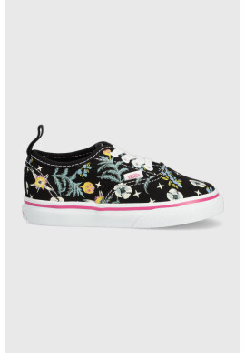 Vans Детски ниски кецове TD Authentic Elastic FLRL BLACK в черно - Pepit.bg