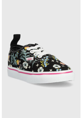 Vans Детски ниски кецове TD Authentic Elastic FLRL BLACK в черно - Pepit.bg