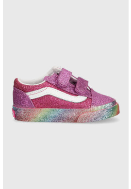 Vans Детски ниски кецове TD Old Skool V GLIT MULTI в лилаво - Pepit.bg