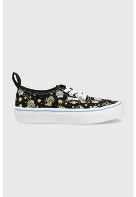 Vans Детски ниски кецове UY Authentic Elastic GLOW BLKBU в черно - Pepit.bg