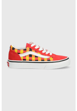 Vans Детски ниски кецове UY Old Skool GLOW MULTI в червено - Pepit.bg