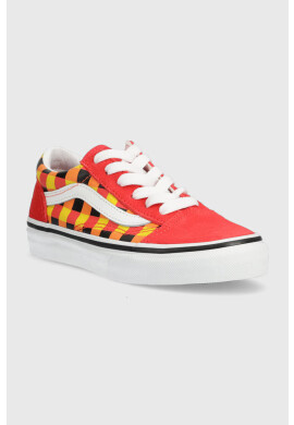 Vans Детски ниски кецове UY Old Skool GLOW MULTI в червено - Pepit.bg