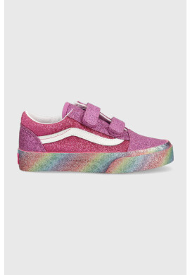 Vans Детски ниски кецове UY Old Skool V GLIT MULTI в лилаво - Pepit.bg