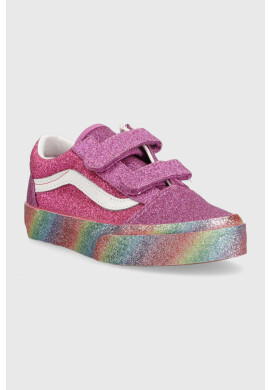Vans Детски ниски кецове UY Old Skool V GLIT MULTI в лилаво - Pepit.bg