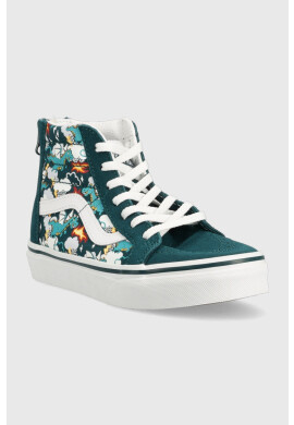 Vans Детски високи кецове в зелено - Pepit.bg