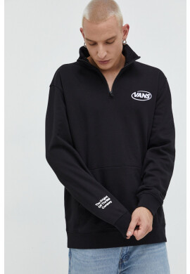 Vans Памучен суичър в черно с апликация - Pepit.bg